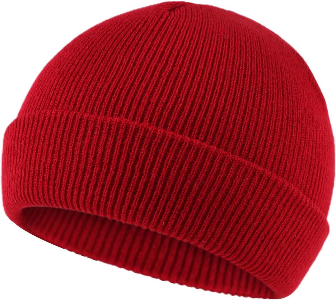 Classic Winter Knit Kids Hat Skull Cap for Toddler Boys Girls Autumn Men Women Fisherman Beanie (Small, Burgundy)