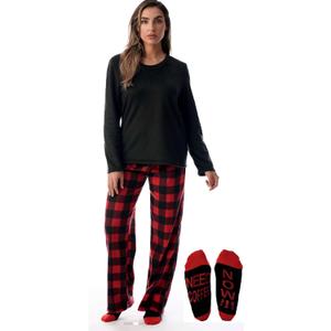 Just Love Ultra-Soft Womens Pajama Pant Set - Nightgown with Matching Socks (Black, L)