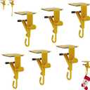 F FINEC Fireplace Stocking and Garland Hanger, 2 in 1 Adjustable Heavy Duty Mantel Hangers, Garland Holder for Mantle Fits 0.5" to 7" Mantle No Drill, Christmas Garlands Clip for Holiday Decor (6pcs)