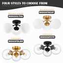 Bagood 3 Light Mid Century Modern Gold Globe semi Flush Mount Ceiling Brass Chandelier 3-Light Milk Glass Globe Lights Sputnik Ceiling Light Fixture for Bedroom Living Room Hallway