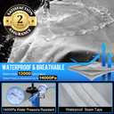 Pontoon Boat Cover 19-21 ft, 1200D Heavy Duty Waterproof Trailerable Cover for Pontoon Boats Up to 8.5 ft Beam, 14 Straps, Elastic Hem &Outboard Motor Cover, Gray