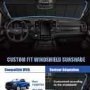 Windshield Sun Shade for Ram 1500 (2019-2026), Custom-fit Windshield Cover, Keep Vehicle Cool, Protect Dashboard, Foldable Car Window Shades Ram 1500 Accessories