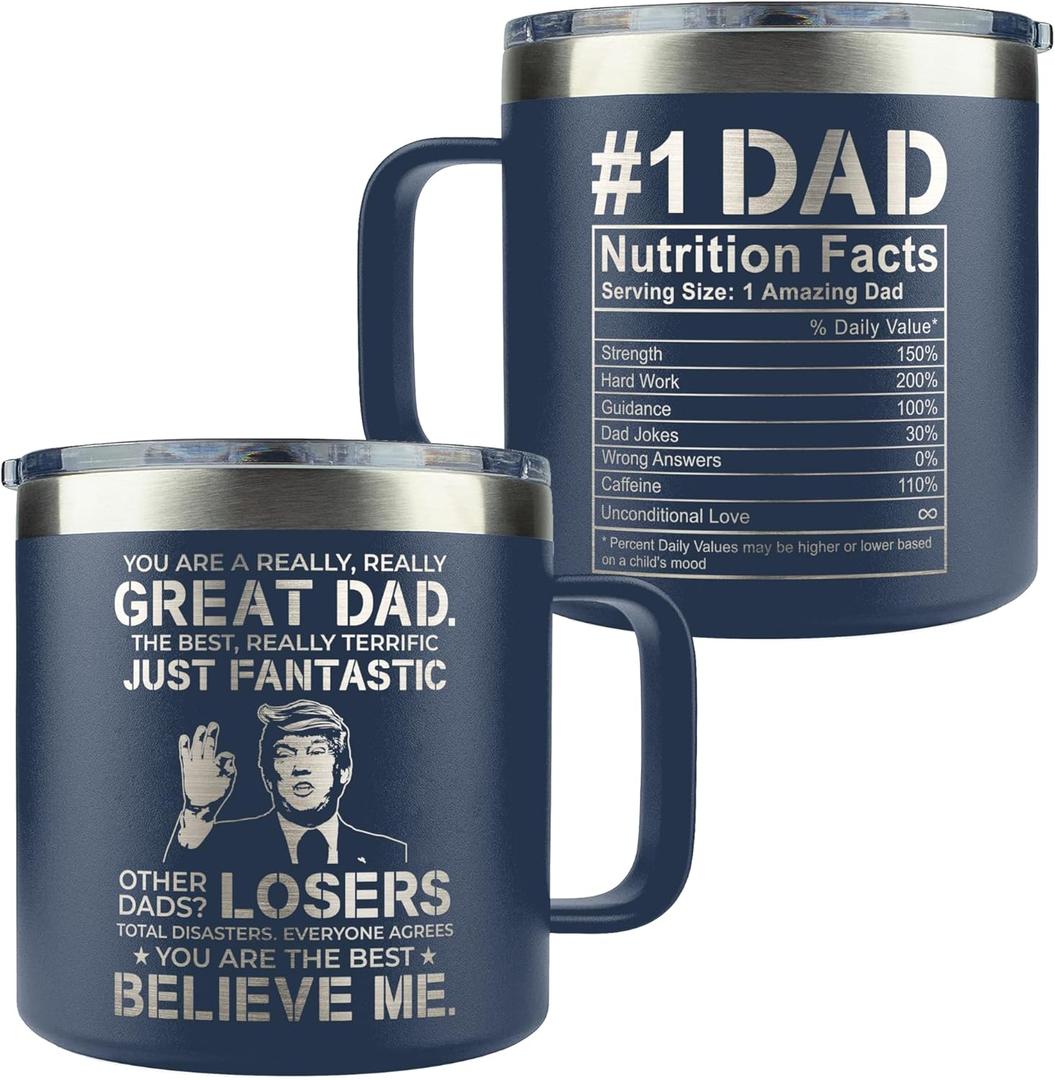 Gifts for Dad from Daughter, Son, Kids - Fathers Day Gift for Dad - Birthday, Father's Day, Christmas Gifts for Dads - New Papa Daddy Stepdad Father Gift Ideas - 14 Oz Navy Coffee Mug