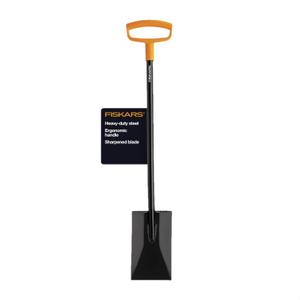 Fiskars 46" Spade Garden Shovel, Steel Flat Spade with Ergonomic D-Handle, Sharp Blade Square Shovel for Lawn Edging, Digging, Heavy Duty Yard Tool, Easy Cuts in Grass and Turf