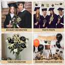 COCHIE Class of 2025 Graduation Party Decorations, Table Centerpieces Sticks for Grad Parties Supplies, Shiny Table Topper Decor for Kindergarten Preschool High School College (Glitter Black and Gold)
