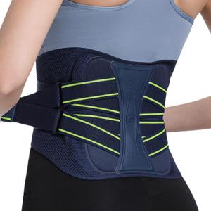 Back Brace for Lower Back Pain Relief, Adjustable Lumbar Support Belt with Steel Plates, Dual Compression, Breathable 3D Knit Fabric, Slim Waist Design for Work, Gym, Sciatica, Herniated Disc L (Midnight Sunburst)