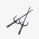 Octagon Metal Martial Arts Sai Multi SizeBlack and Silver (15")