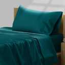 TEXAS LINEN CO. 100% Egyptian Cotton Twin Size Sheet Set - 3 PC 600 Thread Count Cotton Sheets Set for Twin Bed (Teal), Soft, Cooling, Luxury Hotel 16" Deep Pocket Sateen Bedsheet for Dorm Room