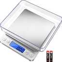 Fuzion Digital Gram Scale .01 Gram Accuracy, 500g Small Jewelry Scale, Mini Kitchen Food Scale for Herb, Powder, Gold, Coin - Weight Gram and Oz (Silver)