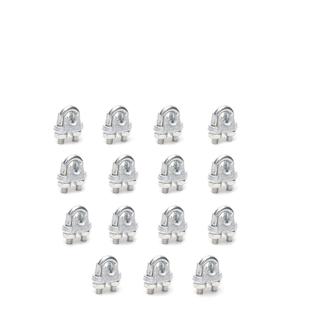 Castuvy 15 Pack Wire Rope Clamp/ Wire Clamp 3/ 8" Galvanized, Hardware Rigging Wire Rope Lock Castuvy 15 Pack Wire Rope Clamp/ Wire Clamp 3/ 8" Galvanized, Hardware Rigging Wire Rope Lock
