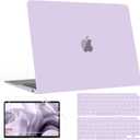 B BELK Compatible with MacBook Air 13 inch Case M1, MacBook Air Case 2021 2020 2019 2018 A2337 A2179 A1932 Touch ID, Plastic Laptop Hard Shell + 2 Keyboard Covers + Screen Protector, Lavender Purple