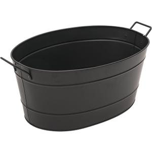 Achla Designs Black Oval Galvanized Steel Tub