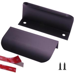 Edge Finger Pull,Concealed Kitchen Cabinet Handle,Top Mount Flat Cabinet Pulls for Cupboard Door Drawer 6814 (10, Matte Black, 3.15/80MM Overall Length)