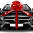 Happy Birthday Big Car Bow Large Gift Bow Wrapping Decoration for Birthday Christmas Party Decoration(25 Inches, Red)