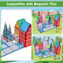 Magnetic Tiles for Kids, Fairytale Town Road Set, Magnetic Blocks Magnet Building Toys for 3-5 4-8 Years Old Boys Girls, Expansion Themed Magnet Educational STEM Creativity Toys 3+ Toddlers Xmas Gifts