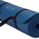 Gaiam Essentials 2/5" Thick (10mm) Yoga & Pilates, Fitness & Exercise Mat with Easy-Cinch Carrier Strap Cusion Support For Fitness and Gym Workouts