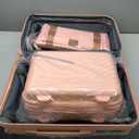 4 Piece Carry On Luggage Set 20 Inch, Expandable PP Hardshell Suitcase with Detachable Spinner Wheels & TSA Lock, Includes Cosmetic Case, Travel Tote & Toiletry Bag, Lightweight (Pink)