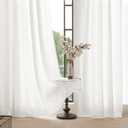 Linen White Curtains 84 inches Long for Bedroom Back Tab Privacy Light Filtering Semi Sheer White Boho Farmhouse Curtain Drapes Cotton Textured Modern Elegant Coastal Living Room Decor Off White