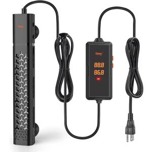 hygger 200w Aquarium Heater, Submersible Fish Tank Heater with Intelligent Temperature Control and Leaving Water Automatically Stop Heating System, for 20-40 Gallon Tanks
