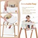 Convertible High Chairs for Babies & Toddlers. 5-in-1 Adjustable High Chair with Removable Tray, Easy to Clean, Portable (Khaki)