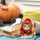 Welcome Fall Pumpkin Decor Fall Decorations for Home Cute Autumn Thankful Sign Decor Autumn Thanksgiving Heart Acrylic Sign 4 x 4 inches (Acrylic3108)