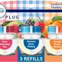 Febreze Plug In Air Freshener, Odor-Fighting Scented Oil Refill, Spring Fruit Mix, 3 Refill (2.63 Fl Oz (Pack of 1))