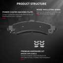 cciyu D834 Rear Ceramic Disc Brake Pads Kit Fit For Cadillac For Escalade For Escalade EXT 2002-2006,For Escalade ESV 2003-2006,For Chevy For Avalanche 1500 2002-2006,For Silverado 1500 2001-2005 4PCS