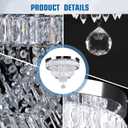 Finktonglan 15.7" Crystal Semi Flush Mount Ceiling Light, 2-Ring LED Crystal Chandelier, Cool White 6500K, Non-Dimmable, Built-in LED for Bedroom Hallway Entryway Dining Room, 16 INCH