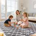 Baby Play Mat - 79" X 71",Premium Thicker Foam One-Piece Machine Washable, Extra Large Anti-Slip Soft Cushioning Foam Playmats for Babies and Toddlers, Foldable Baby Crawling Mat for Playpen