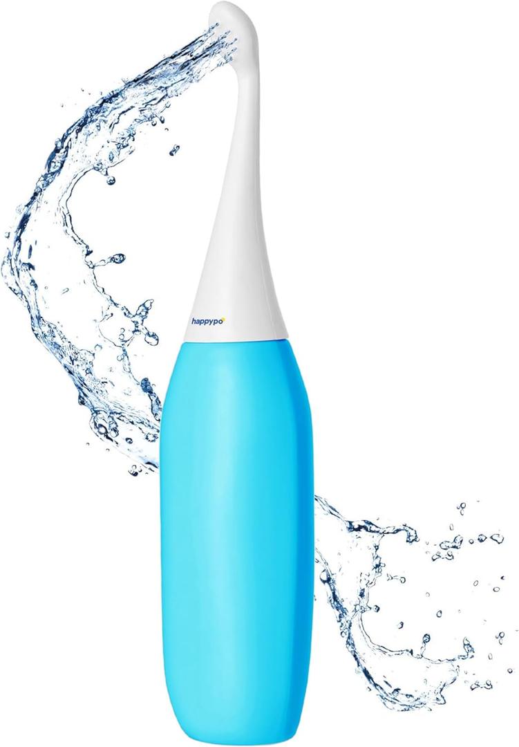 The Original HAPPYPO Butt Shower - Portable Bidet for Travel - Known from German Shark Tank - The Easy-Bidet 2.0 Replaces Wet Wipes (Color: Light Blue)