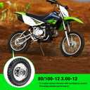 12'' Rear Wheel 80/100-12 3.00-12 Dirt Bike Tire and Inner Tube Assembly for 110cc 125cc SSR SR125 CX65 TaoTao DB14 Coolster QG-214 with Brake Rotor 428 41T Chain Sprocket