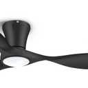 ocioc 52 Inch Black Ceiling Fans with Lights and Remote | Ultra Quiet,Reversible,Dimmable Light,Cool Comfort,6-Speed,Timers,Beep-Off,Easy to Install,Energy saving,Indoor/Covered Patio