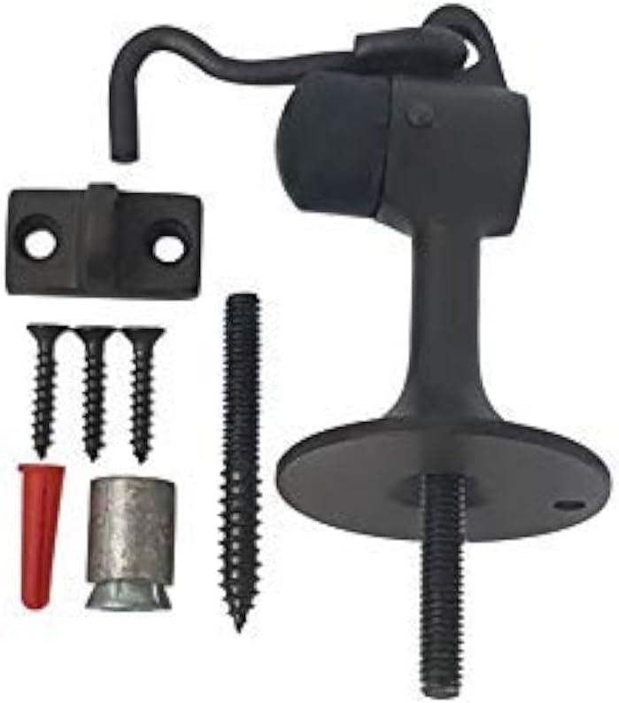 QCAA Solid Brass Door Stop, 3-15/16" Height, US10B ORB(Oil-Rubbed Bronze), Made in Taiwan, 1 Pack