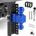 Adjustable Trailer Hitch -Drop Hitch (Fits 2-Inch Receiver) -8" Drop/Rise Tow Hitch, 2" & 2-5/16" Ball Hitches for Trucks -21,500 GTW Hitch Ball Mount with Anti-Theft Locking Hitch Pins