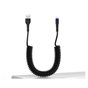 Lightning Coil Cable, Apple Carplay Cable & MFi Certified, Spiral Cable iPhone with Data Sync, USB to Lightning Cable for iPhone/iPad/iPod