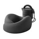 Every Think Travel Pillow - Memory Foam Neck Pillow Airplane, Neck Travel Airplane Pillow for Long Flight, Portable Travel Essentials, 360º Ergonomic Support, Machine Washable (Black)