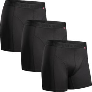 DANISH ENDURANCE Men's Performance Boxer Briefs (3-Pack) Moisture-Wicking, Quick-Dry Comfort with Extra-Long Fit (X-Large, Black)