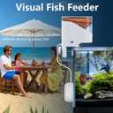 WiFi Automatic Fish Feeder with 2.5K Camera, 2.4/5G Smart App Control, Vacation Feeding Timer, Remote Precision Flake Fish Dispenser, 200ml Moisture-Proof Aquarium Feeder for 10+ Gallon Tanks