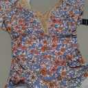 Blooming Jelly Womens Tummy Control Bathing Suits Slimming Ruffle Swimsuit One Piece Lace Swimwear M