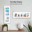 Hongkee 8x24 Picture Frame 2 Pack, Distressed White Wood Frame with Tempered Glass, Display Pictures Multiple Five 4x6 With Mat or 8 x 24 Without Mat - Horizontal or Vertical Wall Mounting, 8x24 in matted to 5-4x6