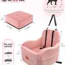 Lealchum Dog Booster Car Seat for Small/Medium Dogs,Soft Puppy Portable Car Seat with Elevated Cushion,Fits in Front/Back Seat,Fully Detachable and Washable,Easy to Install (Pink, Medium)