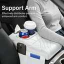 Car Armrest Box Cover Pad, Durable Middle Console Liner with 2 Cup Holders and Organizer Bags, Fits Most Vehicle Models, Black