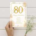2 x 80th Birthday Gift Card Happy 80th Birthday Cards for Her & Him, Men & Women, Husband, Wife, Dad, Mom, Grandma, Grandpa & Anyone Celebrating Eight Decades