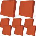 PickyNproud 8Pcs Patio Cushion Covers Stretch Outdoor Couch Cushions Slipcovers Replacement Washable Furniture Protector with Elastic Bottom Sofa Chair Seat Cover, Burnt Orange, 27"D x 27"W x 8"H