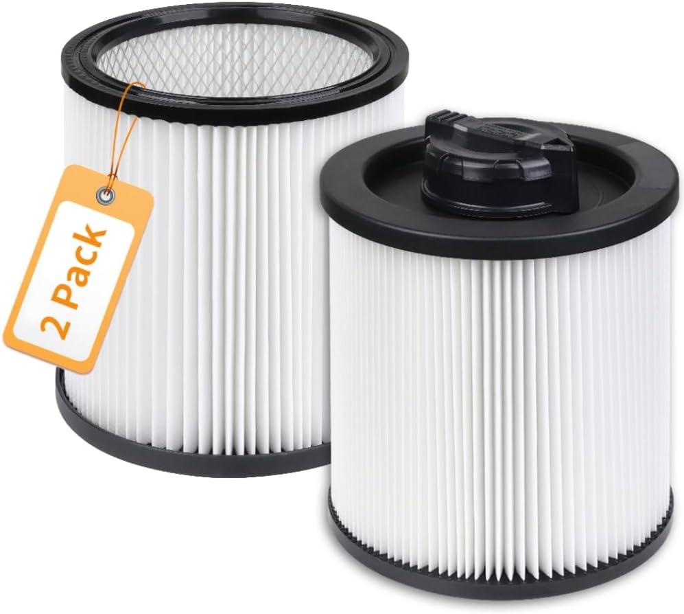 DXVC6910 Cartridge Filter Replacement for DEWALT Wet Dry Vacuum Cleaners 6-16 Gallon, Compatible with Dewalt DXV06P DXV09P DXV10P DXV10PL DXV10SA DXV12P DXV14P DXV16P, 2 Pack
