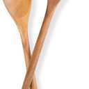 GinSent 2PCS Wooden Spoons for Cooking 14 Inch Cooking Wooden Spoons Comfort Grip Wood Spoons Cooking Kitchen Utensils for Stirring Scraping Flipping, Serving,Non-Stick Cookware Corner spoon & Spoon
