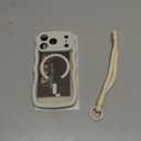 DOMAVER for iPhone 17 Pro Max Case for Women, 1X Screen Protector+1X Wrist Strap, [Compatible with MagSafe] [Full Camera Protection] Cute Wave Matte Phone Case for iPhone 17 Pro Max, Stone White