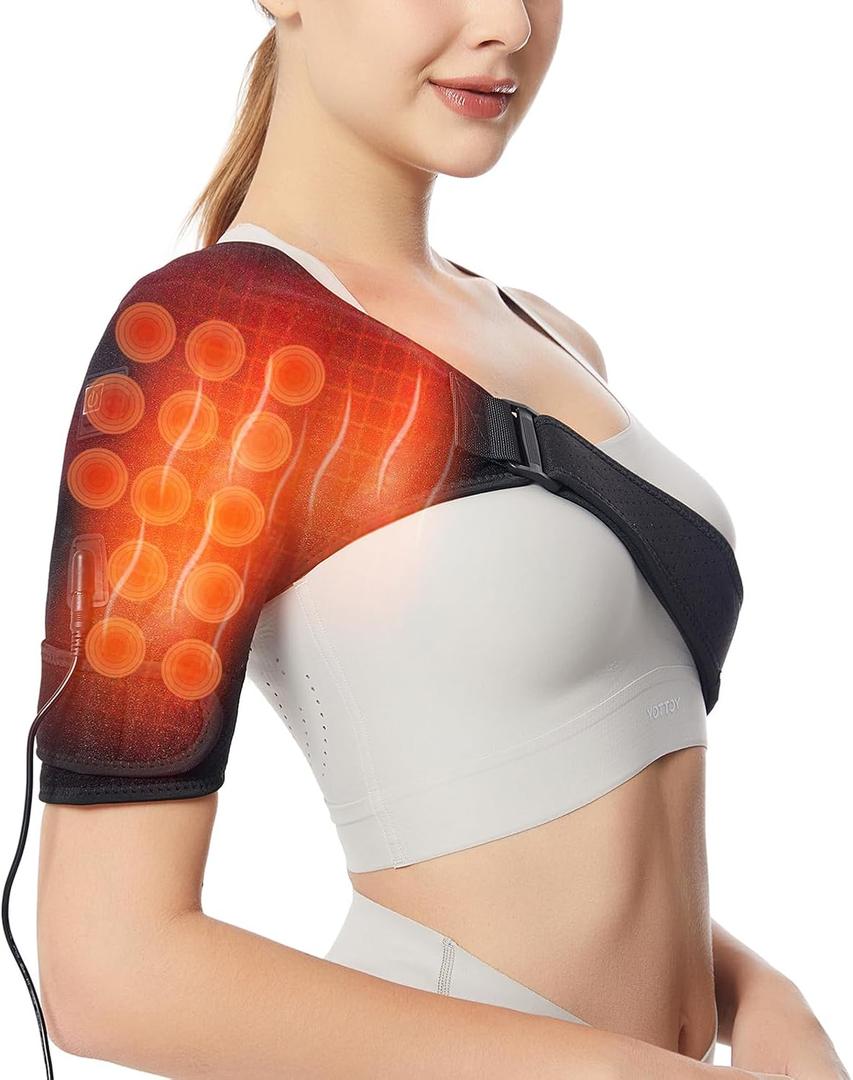 Shoulder Heating Pads Wrap,3 Heat Settings for Shoulder,Relieve Muscle Pain,Rotator Cuff,Reduce Shoulder Pain (Black001)