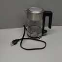  Electric Kettle with Glass Carafe for Tea and Coffee, BPA-Free, Fast Boiling, Auto Shut-Off, 1.1 Quarts, 1500W, Glass and Steel