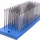 Hair Hackle with 93 Pcs Needles for Combing Bulk Hair Human, Making Lace Wig Tools Weft Tools, Blue